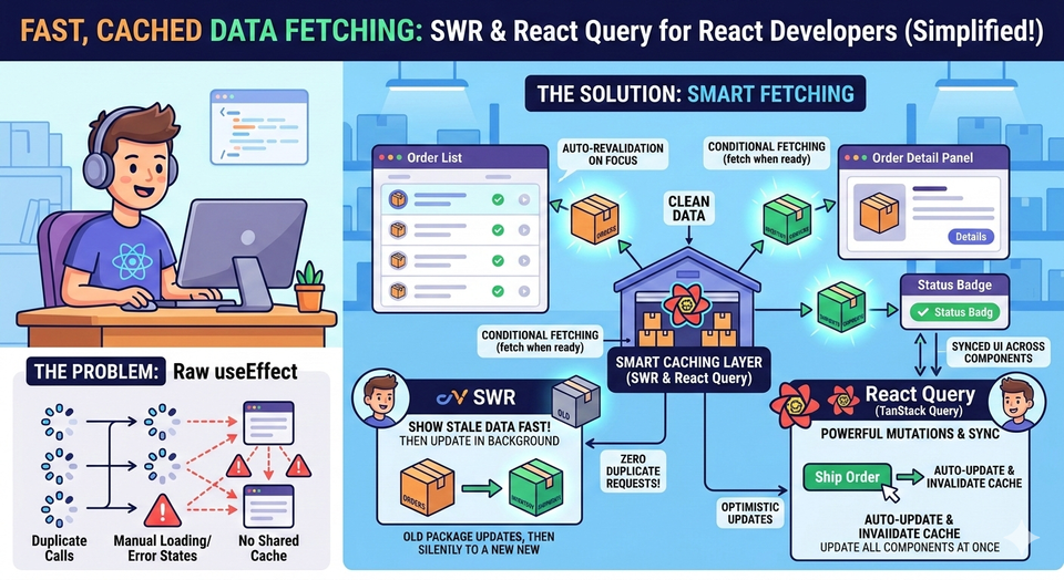 SWR & React Query for fast, cached data fetching